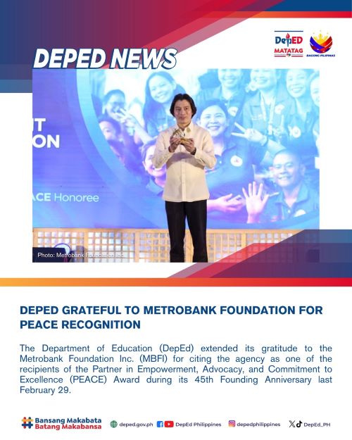 DepEd grateful to Metrobank Foundation